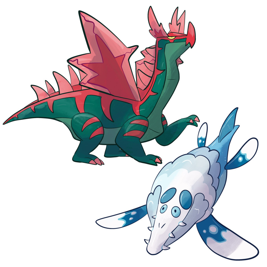 blue_eyes, dracovish, dracozolt, highres, j_stocky, no_humans, pokemon, pokemon_(creature)