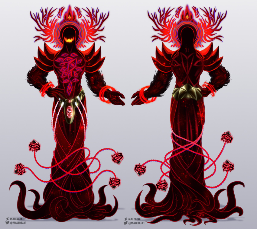1boy, body_horror, chain, concept_art, crown, crown_of_thorns, demon_horns, eldritch_abomination