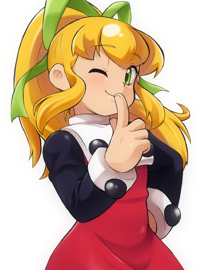 green_eyes, mega_man_(classic), mega_man_(series), rockman, rockman_(classic), roll, roll_(mega_man), sagamimok, wink