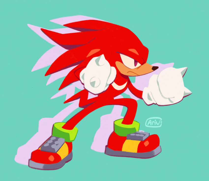1boy, ari_vsart, frown, furry, furry_male, gloves, highres, knuckles_the_echidna