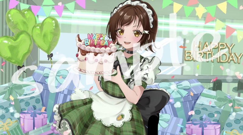 1girl, :d, alternate_costume, back_bow, balloon, banner, black_bow, black_choker