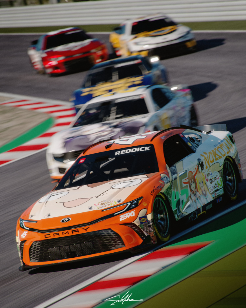 3d, absurdres, blue_car, car, chevrolet, chevrolet_camaro, copyright_name, ford