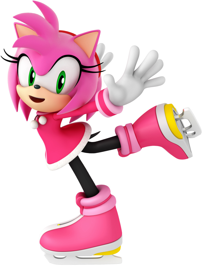 1girl, 3d, absurdres, amy_rose, amy_rose_(winter_sports), animal_ears, animal_nose, arms_up, black_pantyhose, body_fur, dress, flat_chest, from_side, full_body, furry, furry_female, gloves, green_eyes, hairband, happy, highres, ice_skates, leg_up, long_sleeves, looking_at_viewer, mario_&amp;_sonic_(series), mario_&amp;_sonic_at_the_olympic_winter_games, official_art, open_mouth, outstretched_arms, pantyhose, pink_dress, pink_footwear, pink_fur, pink_hair, pom_pom_(clothes), red_hairband, short_dress, short_hair, sidelocks, simple_background, skates, skating, smile, solo, sonic_(series), standing, standing_on_one_leg, tail, third-party_source, transparent_background, white_gloves, white_trim