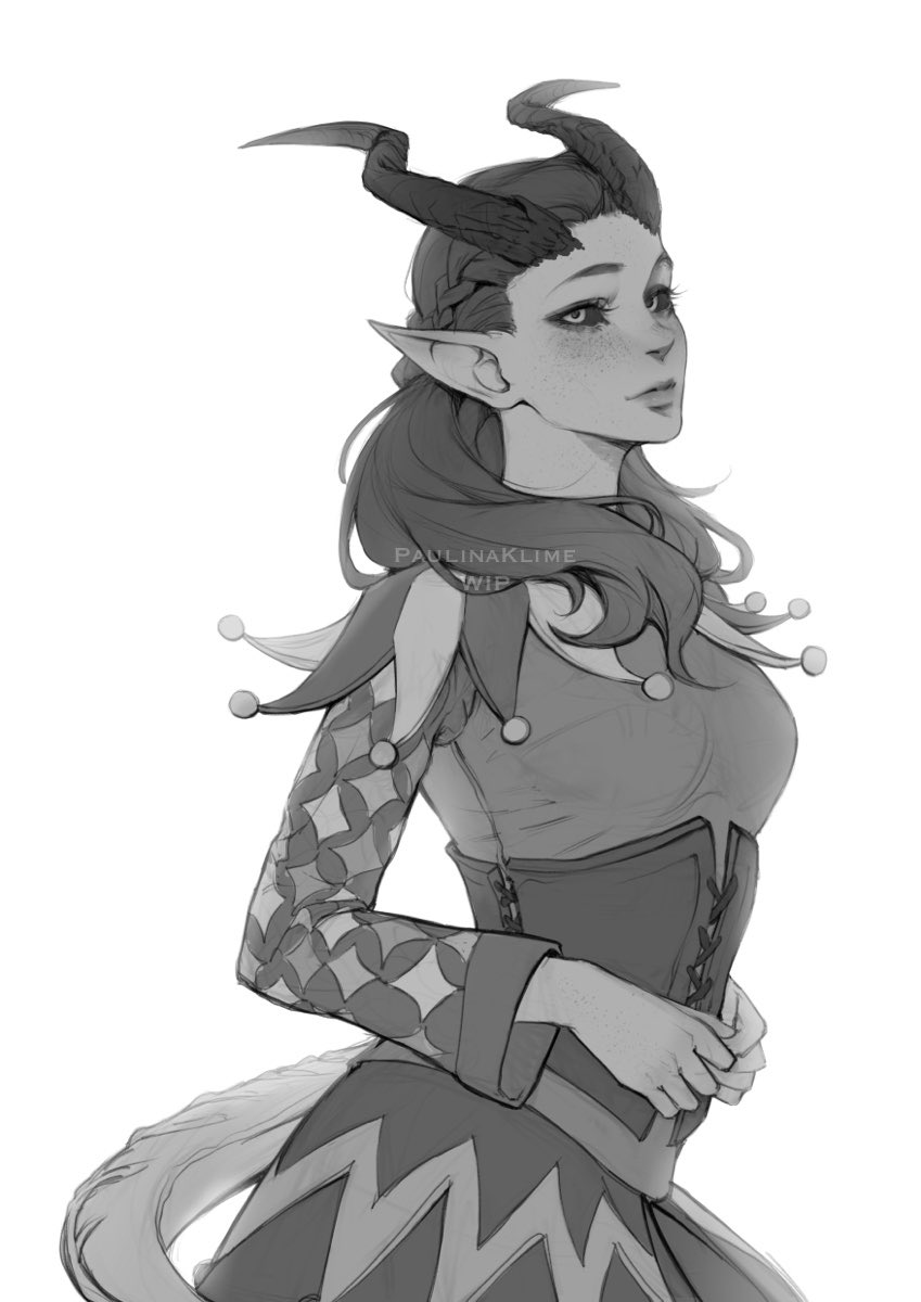 1girl, alfira, baldur's_gate, baldur's_gate_3, braid, breasts, colored_sclera, cowboy_shot