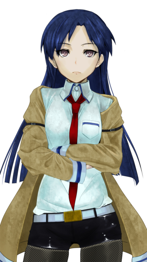 blue_hair, cosplay, crossed_arms, fishnet_pantyhose, fishnets, idolmaster, imai_asami, jacket