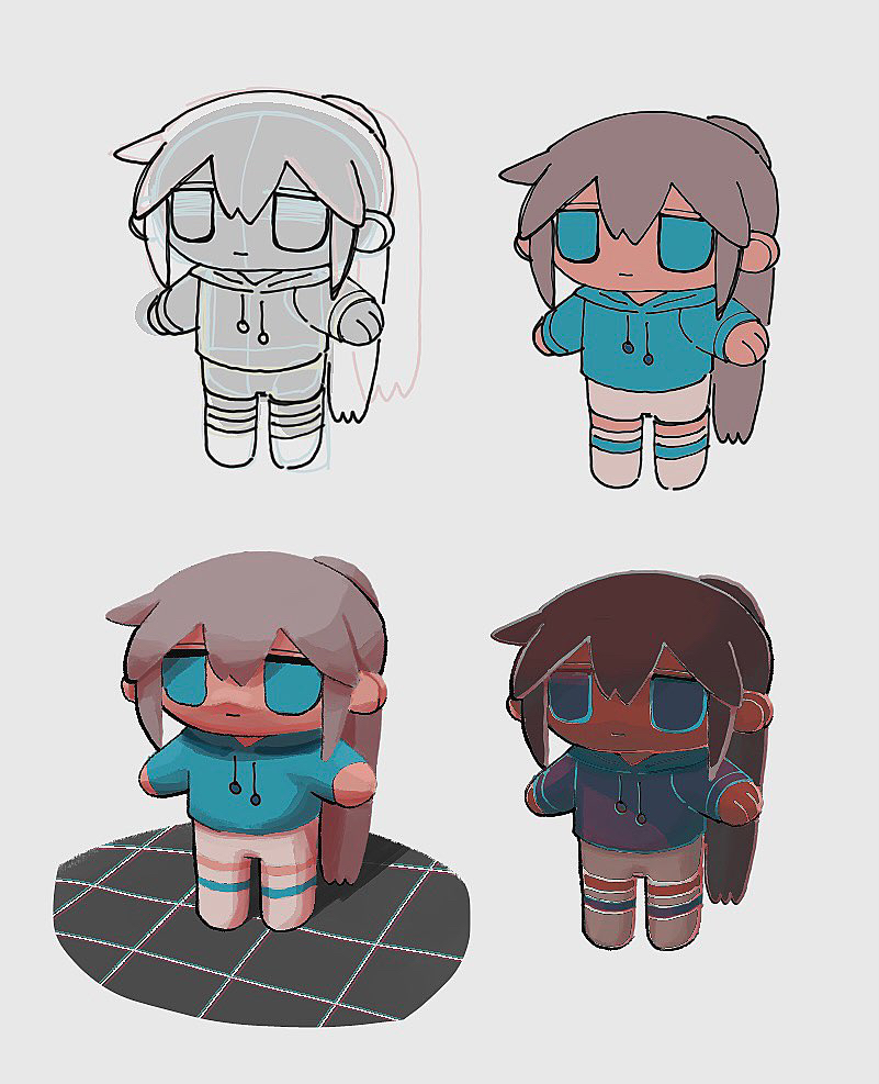 1girl, aqua_eyes, aqua_hoodie, closed_mouth, expressionless, fake_ad, grid, hair_between_eyes