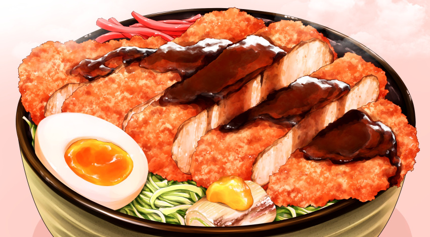 bowl, commentary_request, cutlet, food, food_focus, highres, no_humans, ooranokohaku