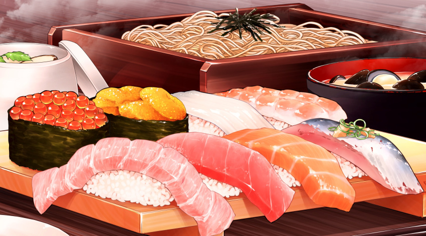 bowl, commentary_request, fish_(food), food, food_focus, highres, ikura_(food), no_humans