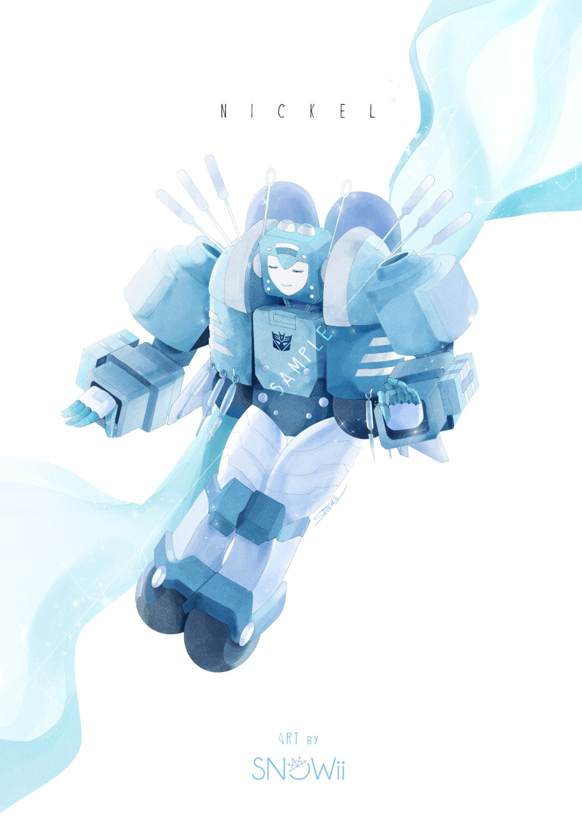1girl, absurdres, artist_name, closed_eyes, decepticon, helmet, highres, humanoid_robot