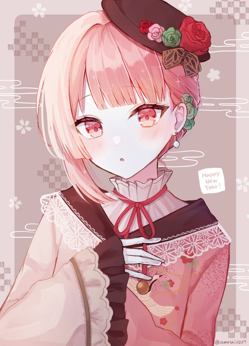 1other, 244224, akiyama_mizuki, asymmetrical_hair, blunt_ends, blush, border, brown_background