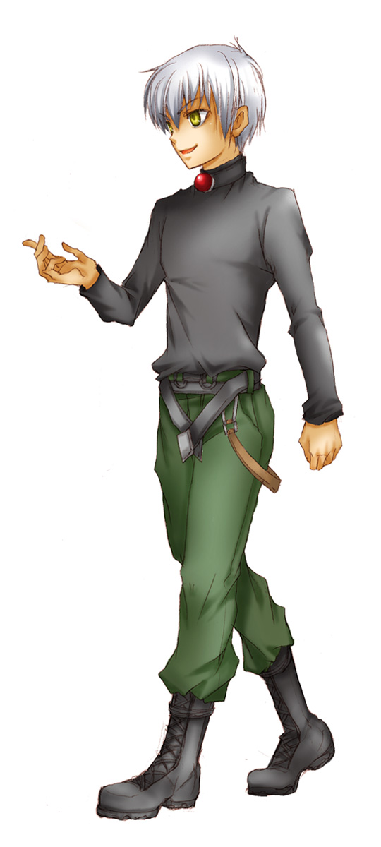 1boy, black_footwear, black_sweater, boots, boy_(moon), highres, male_focus, moon_(game)