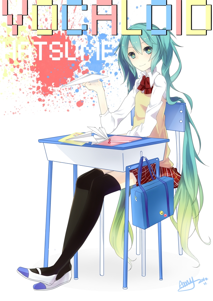 aqua_eyes, aqua_hair, bad_id, badge, bag, button_badge, chair, desk