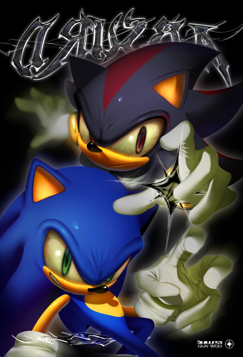 01iz, 2boys, animal_ears, animal_nose, black_background, closed_mouth, commentary, english_commentary