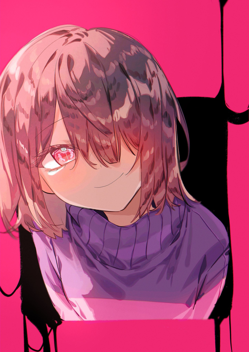 1girl, alternate_universe, arms_at_sides, bete_noire, brown_hair, choco_rabbitt, closed_mouth, glitchtale