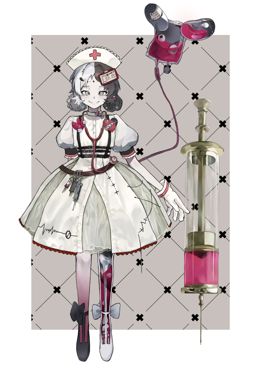 1girl, absurdres, alternate_costume, ankle_bow, asymmetrical_footwear, asymmetrical_legwear, balloon, balloon_party