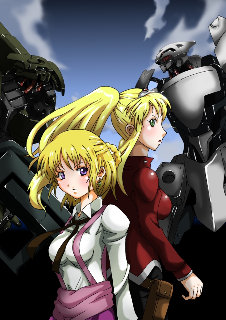 black_pants, blonde_hair, break_blade, character_request, comiket_80, delphine_(break_blade), earrings, green_eyes