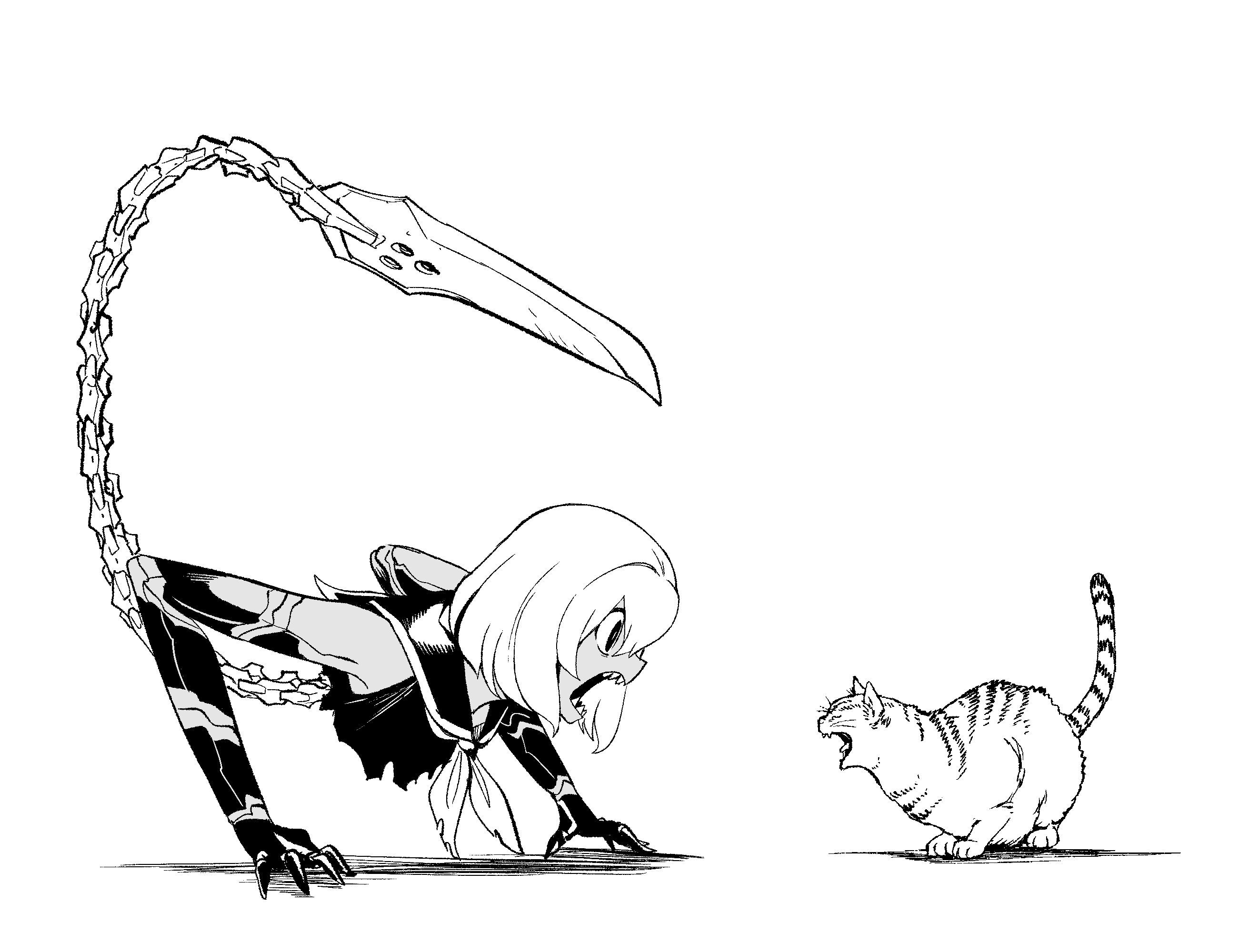 amputee, animal, animal_ears, cat, cat_ears, cat_tail, cyborg, double_amputee