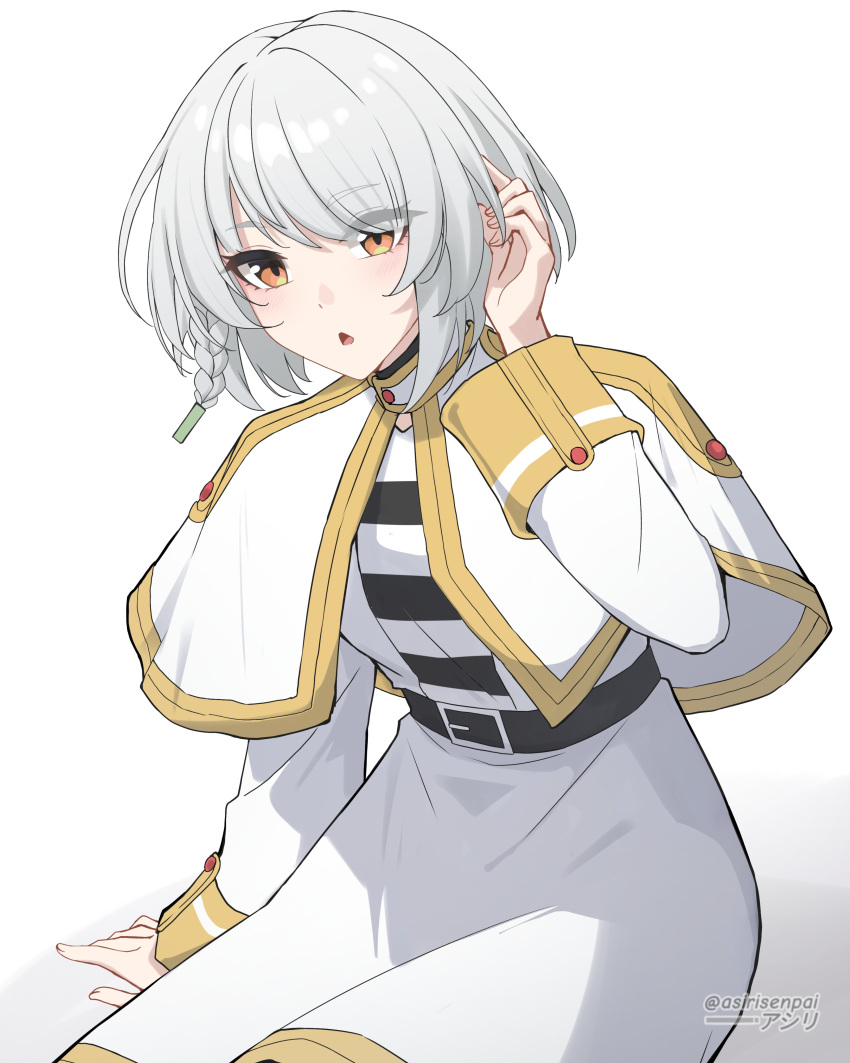 1girl, absurdres, anby_demara, asiri_senpai, belt, black_belt, braid, commentary