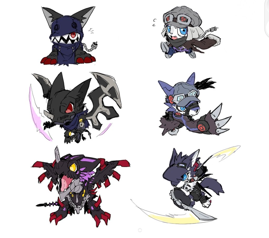 appmon, digimon, digimon_universe:_appli_monsters, hackmon_(appmon), logamon, offmon, raidramon, revivemon