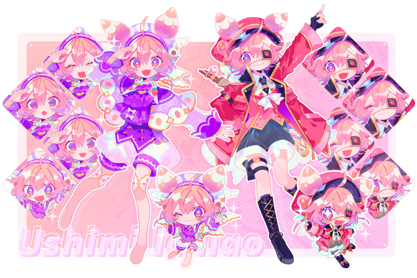 +_+, 2girls, :3, ^_^, absurdres, ahoge, arm_up, ascot