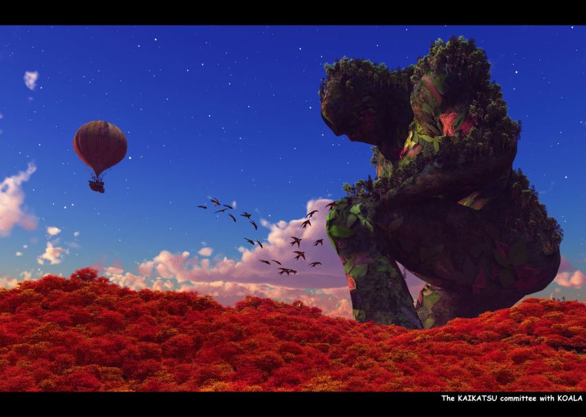 bird, cloud, clouds, copyright_request, forest, giant, hot-air_balloon, hot_air_balloon