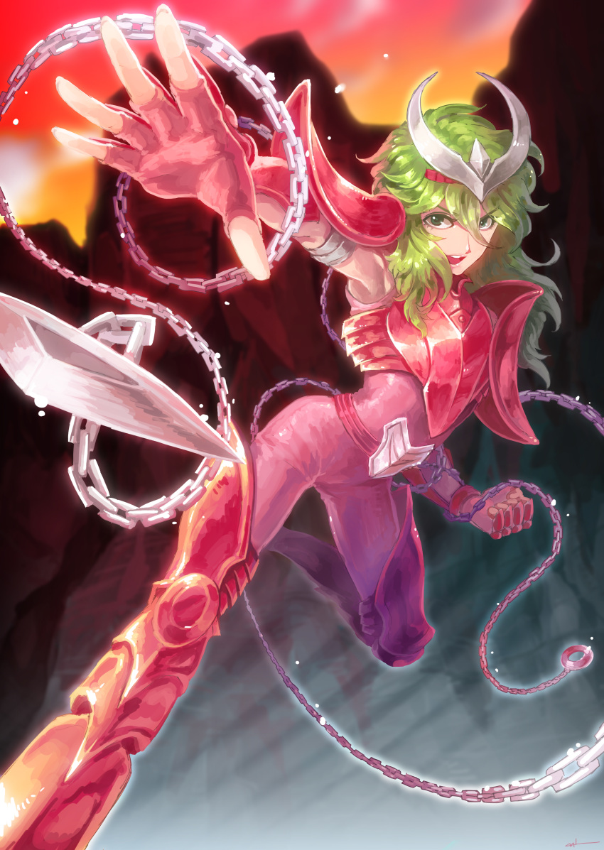 1boy, absurdres, androgynous, andromeda_shun, armor, armored_boots, belt, bishounen