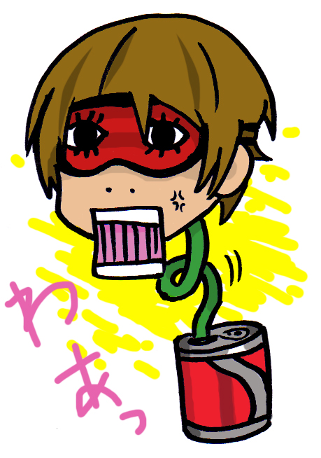 brown_hair, can, gintama, ichelintan, japanese, male, mask, okita_sougo