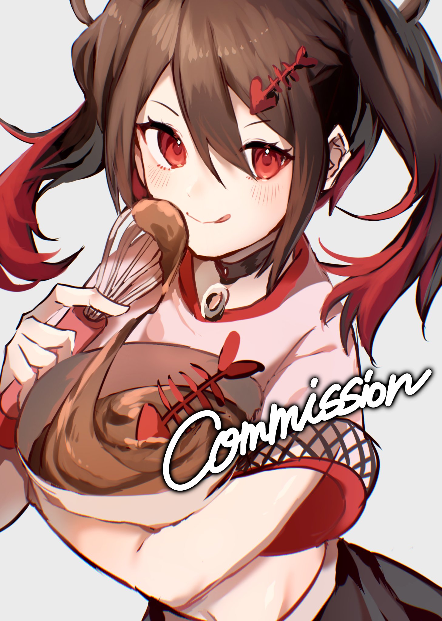 1girl, akami_chiyo, amai_direct, ayacho_mato, batter, black_choker, black_hair, black_skirt