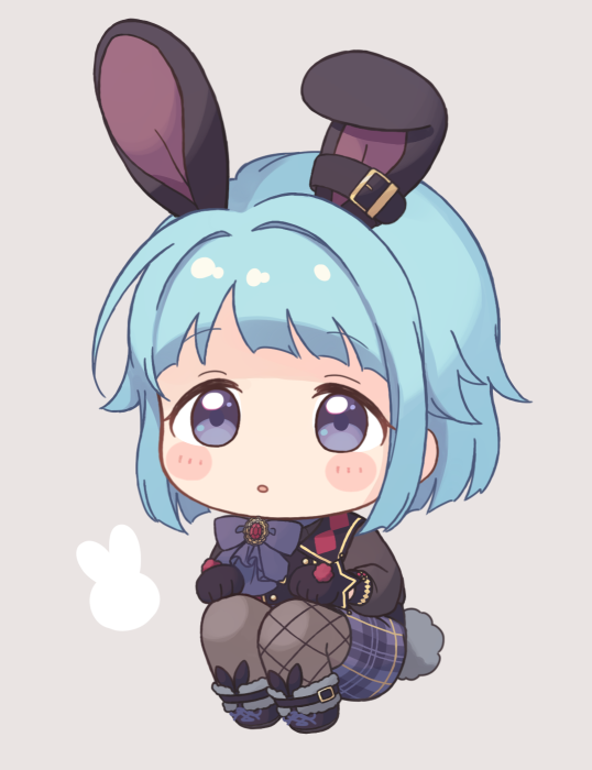 1boy, :o, animal_ears, bibige22, blush, chibi, chibi_only, ensemble_stars!