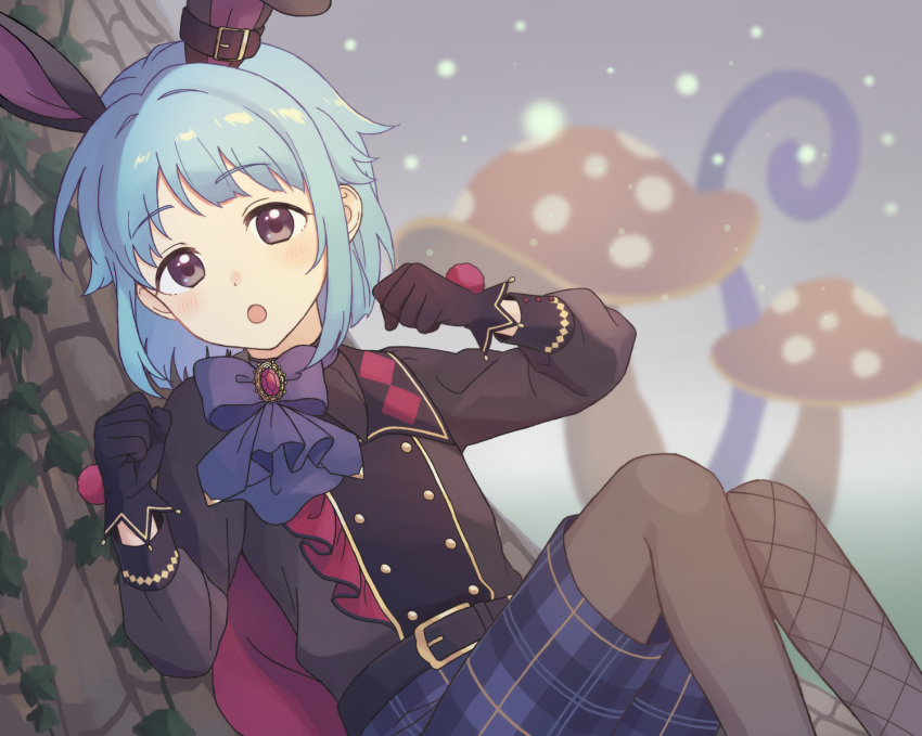1boy, :o, aged_down, animal_ears, bibige22, black_gloves, clenched_hands, ensemble_stars!