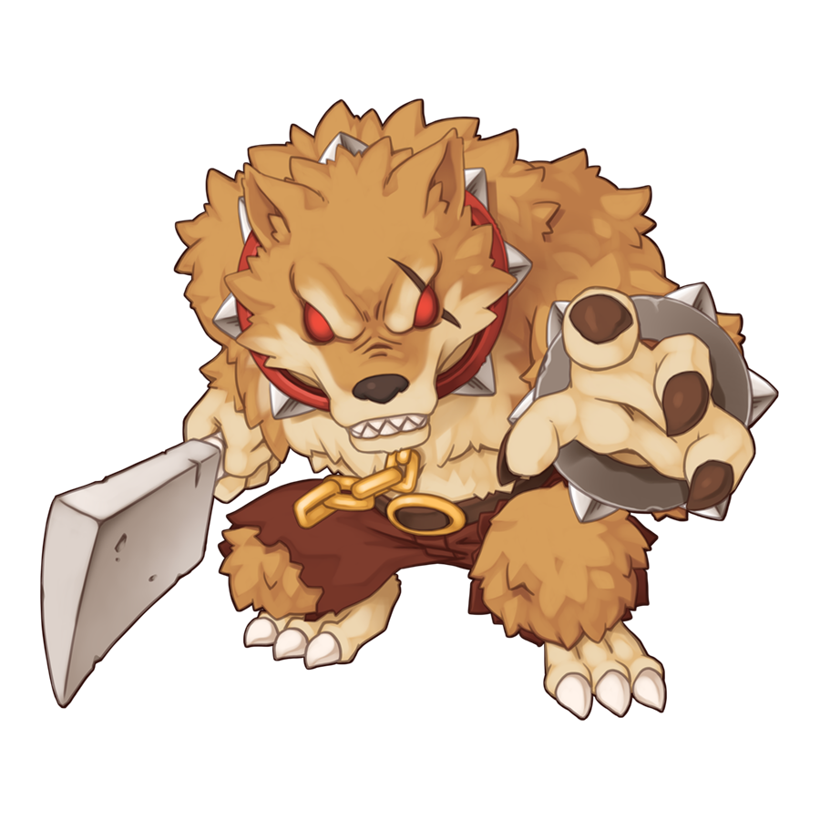 1boy, barefoot, brown_pants, chain, chibi, chibi_only, cleaver, clenched_teeth