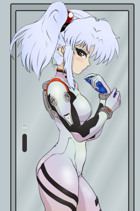 ayanami_rei, ayanami_rei_(cosplay), bad_id, black_eyes, blue_hair, cosplay, hoshino_ruri, kidou_senkan_nadesico