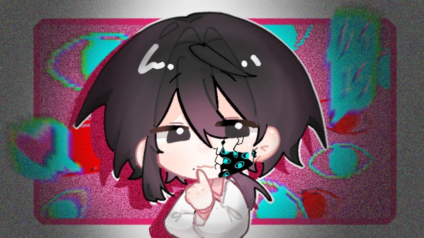 1boy, :3, black_eyes, black_hair, chinese_commentary, closed_mouth, collared_shirt, commentary_request
