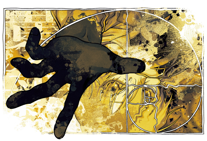 1girl, black_skin, border, bow, bowtie, collared_shirt, colored_skin, commentary_request