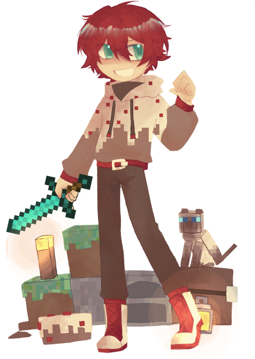 1boy, aiya_wo_shi_ku_laoshi, animal, animalization, animification, antfrost, aqua_eyes, belt