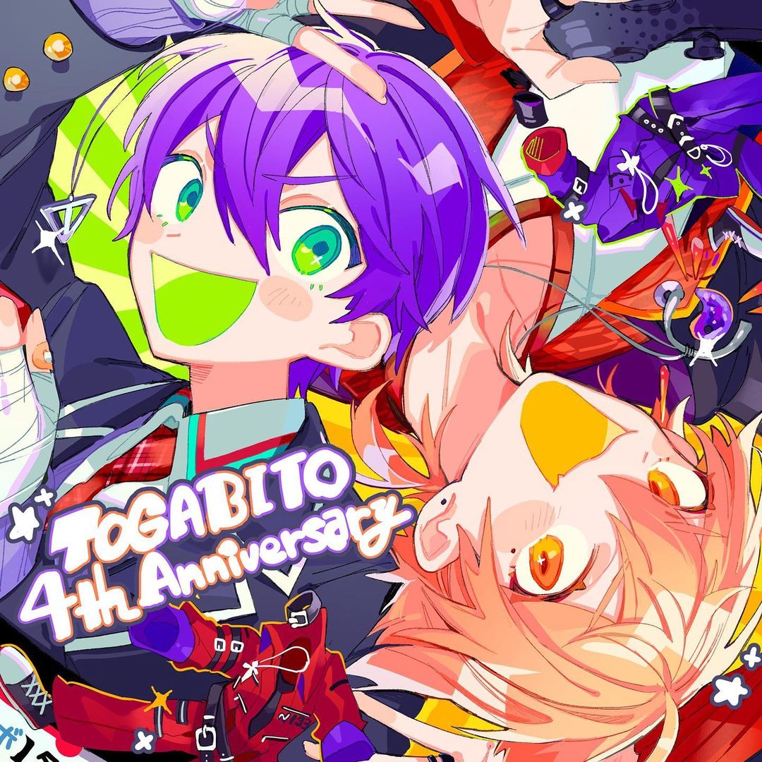 2boys, ahoge, anniversary, arm_up, bandaged_hand, bandages, bandaid, bandaid_on_hand