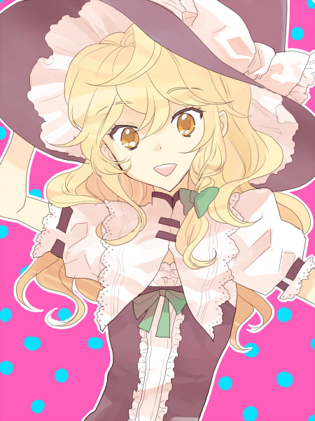 blonde_hair, bow, braid, curiosities_of_lotus_asia, face, frills, hair_bow, hat