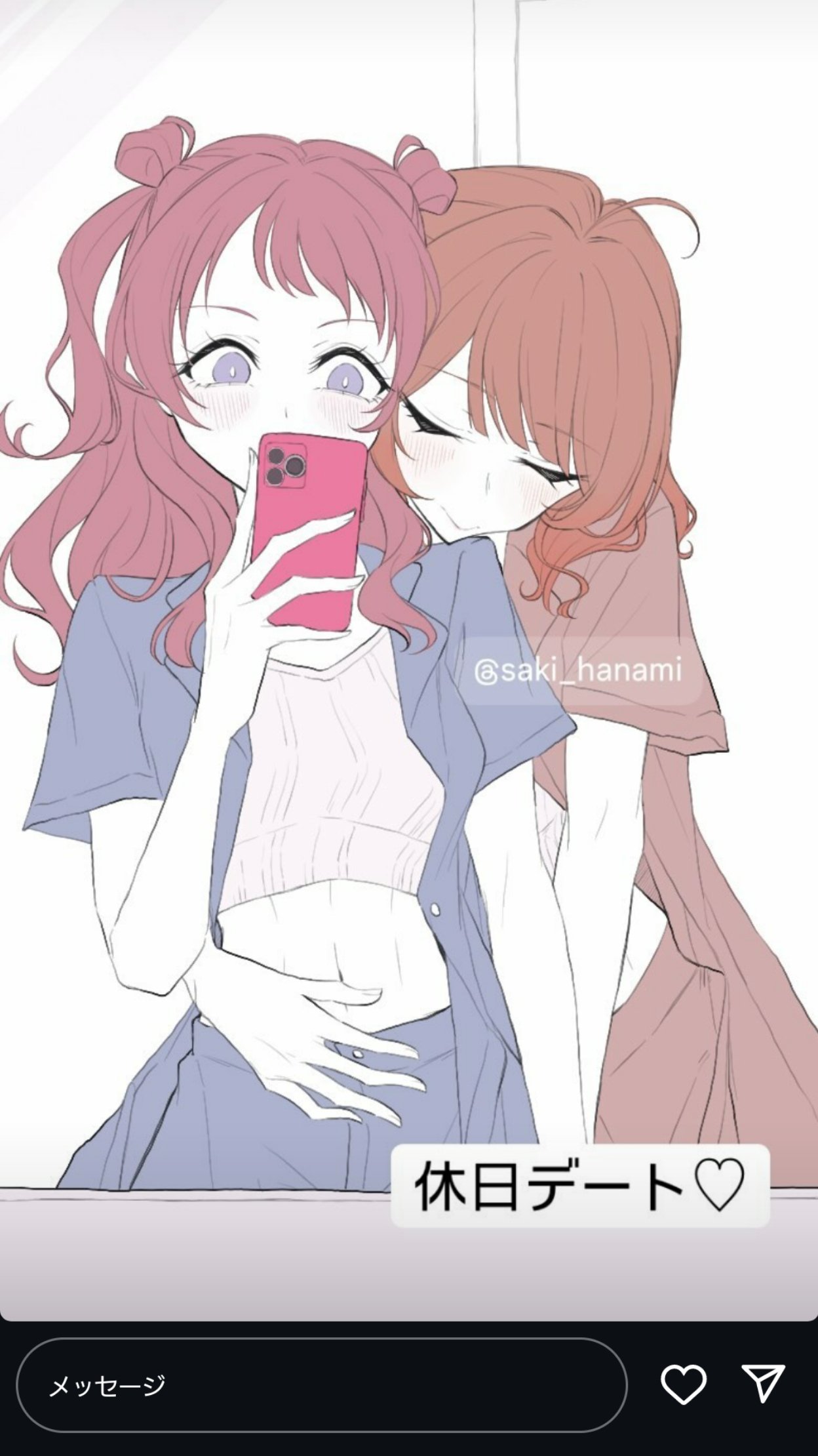 2girls, abs, ahoge, blush, closed_eyes, double_bun, flat_color, gakuen_idolmaster