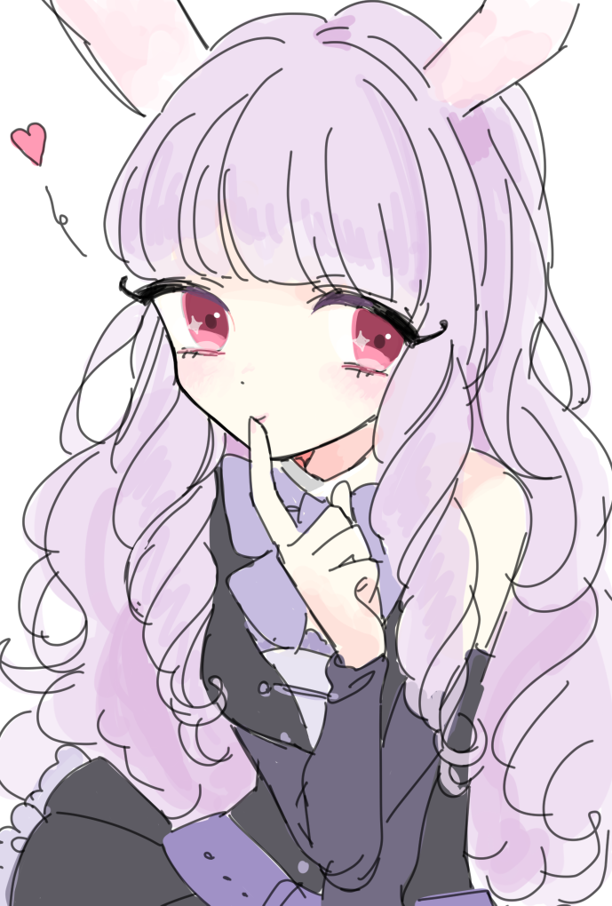 1girl, animal_ears, belt, black_dress, chuchu_(show_by_rock!!), detached_sleeves, dress, drill_hair
