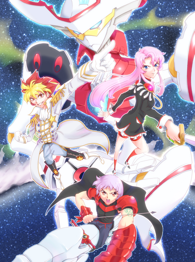 blue_eyes, bocca_serenade, creator_connection, echoes7, mecha, melody_of_oblivion, multicolored_hair, pink_hair