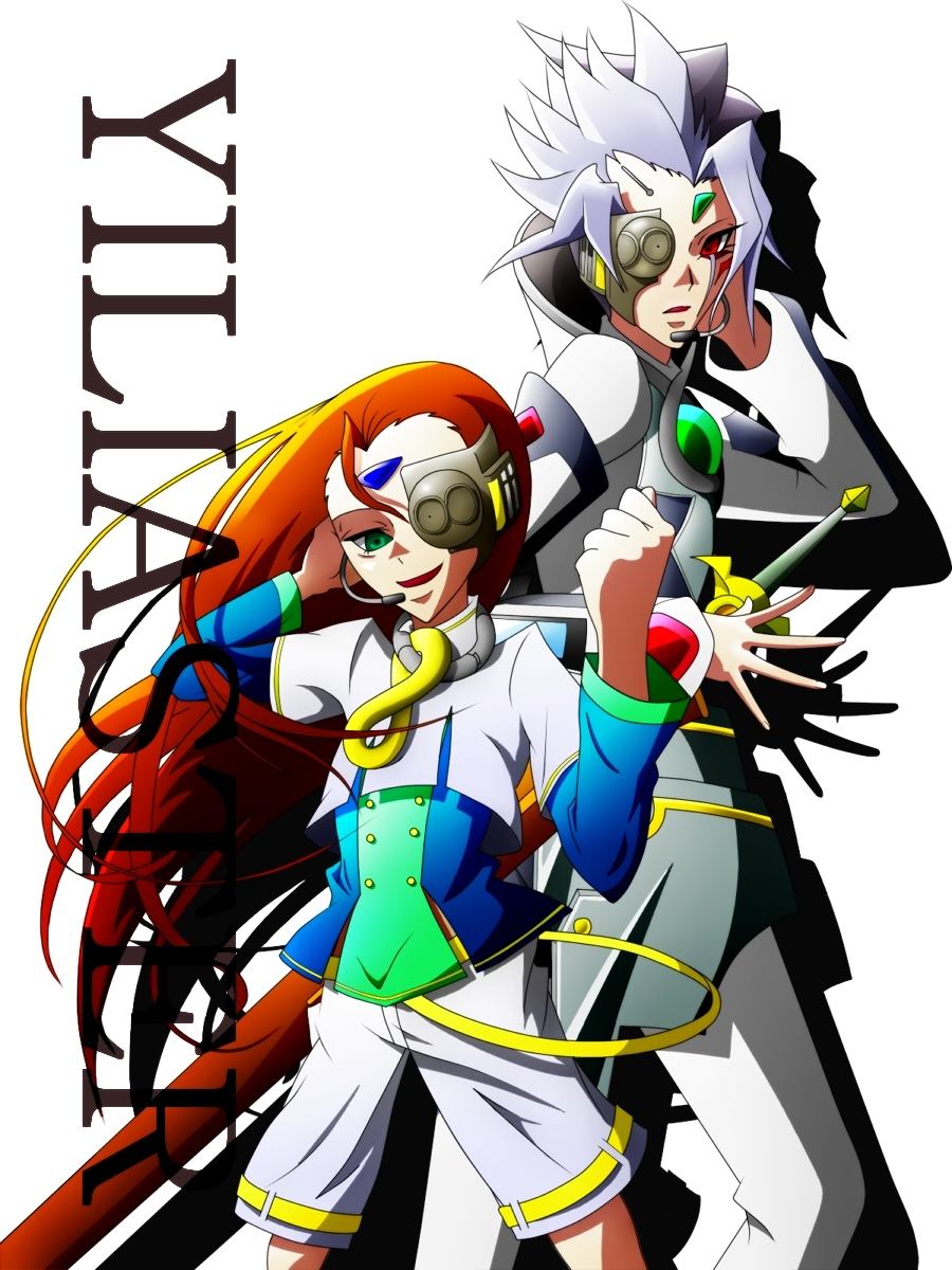 green_eyes, highres, long_hair, lucciano, placido, red_eyes, silver_hair, vocaloid