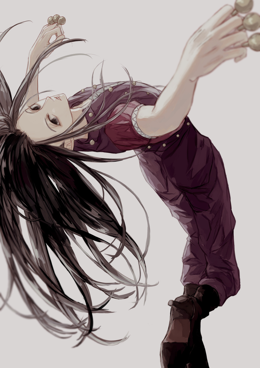 1boy, :o, absurdres, arched_back, black_eyes, black_hair, dynamic_pose, floating_hair