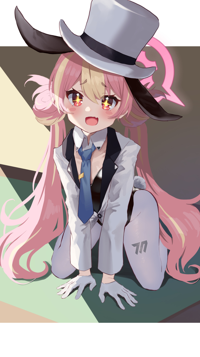 +_+, 1girl, :d, absurdres, animal_ears, ant_m22, arm_support, black_leotard