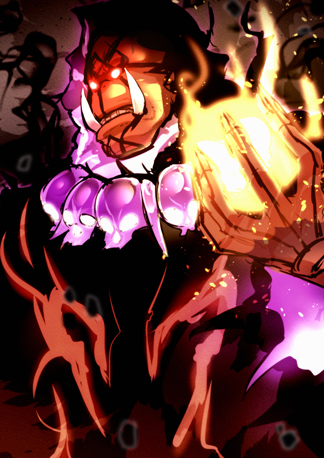 1other, aura, dark_aura, energy, fangs, fangs_out, fire, glowing