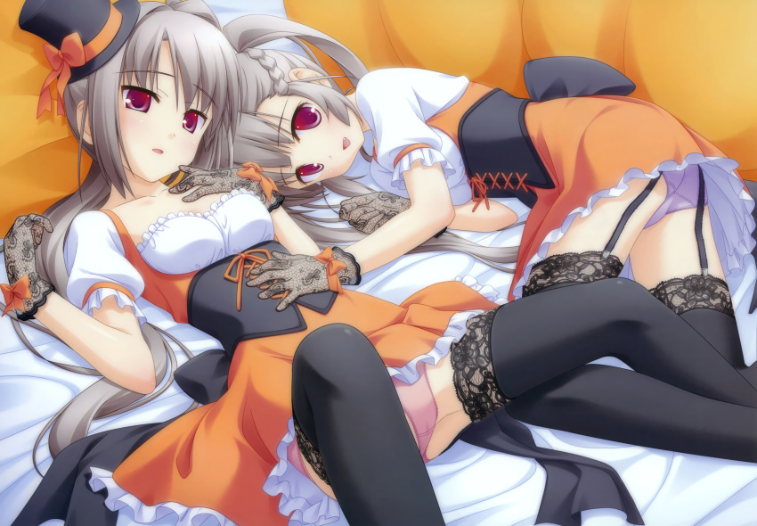 absurdres, amakusa_tobari, canvas_4, highres, hitose_mitsuba, hitose_satsuki, multiple_girls, panties