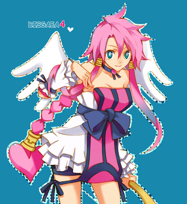braid, disgaea, hair_tubes, heart, kame_tora, makai_senki_disgaea_4, nippon_ichi, pink_hair
