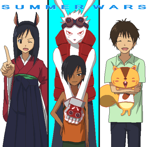 black_hair, blush_stickers, brown_eyes, bunny_ears, closed_eyes, crossed_arms, dark_skin, eyes_closed