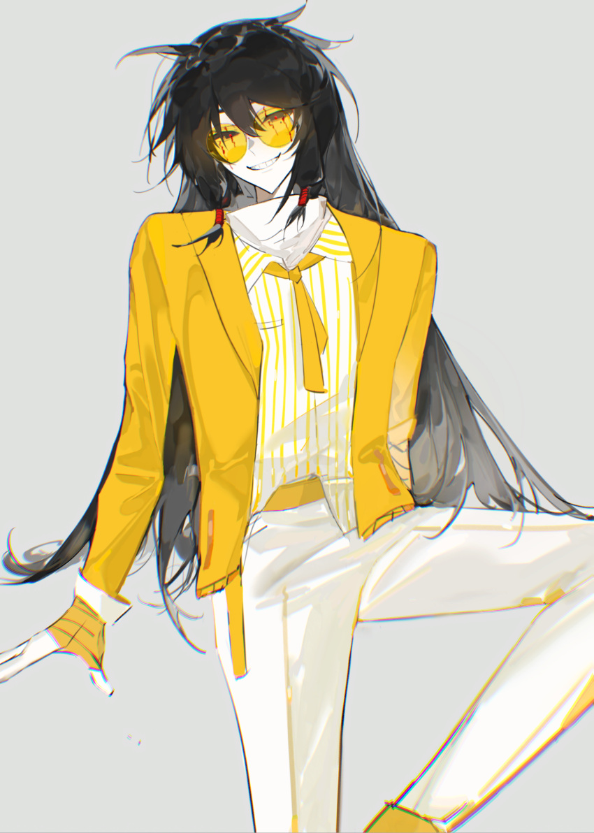 1boy, 1girl, absurdres, bandaged_hand, bandages, black_eyes, black_hair, chinese_commentary