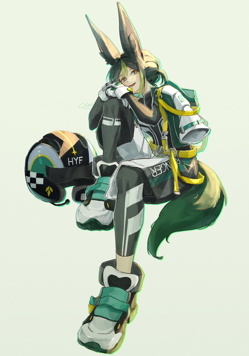 1boy, absurdres, animal_ear_fluff, animal_ears, black_hair, black_shorts, fox_boy, fox_ears