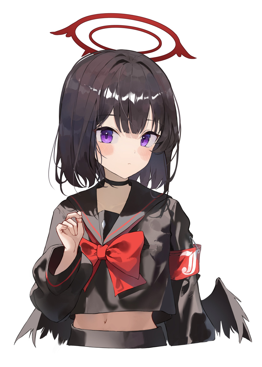 1girl, absurdres, black_choker, black_hair, blue_archive, choker, halo, highres